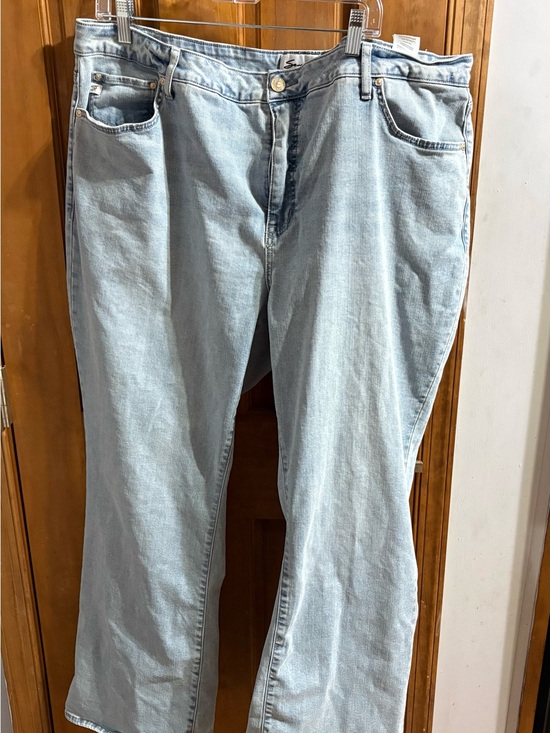 Seven7 Denim - Seven7 Light Blue Denim Jeans with Tan Leather Patch